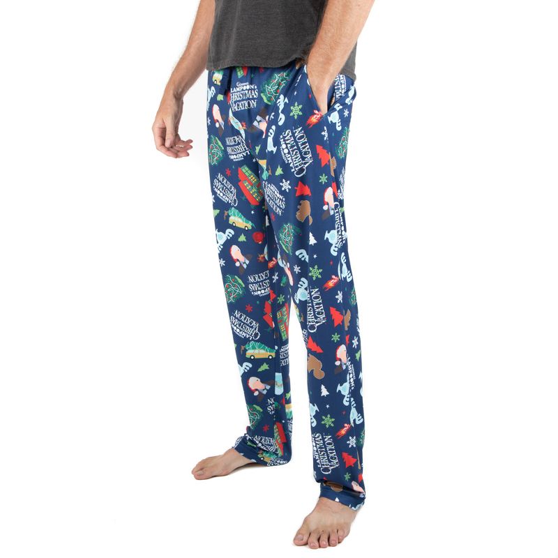 CHRISTMAS VACATION Logo All Over Print Mens Pajama Sleep Pants Loungewear, 2 of 3