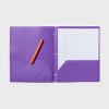 12pk Plastic Filing Portfolio Multicolored - up&up™: 2 Pocket, Resume Holder, 3 Hole Punched, Polypropylene, 50 Sheet Capacity - 3 of 4