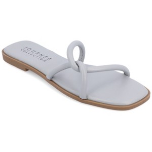 Journee Collection Womens Lauda Vegan Leather Slip On Sandals - 1 of 4