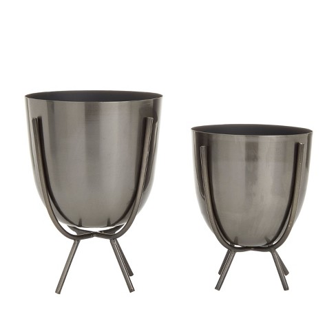 2pc Contemporary Metal Planter Pots - Olivia & May - image 1 of 4