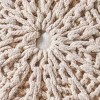 GlasFlength Bean Bag Seats Comfortable Soft Modern Knit Weave Round Pouf Elegant Design for Living Room Bedroom, Beige, 19.5"*19.5"*12.75" - 3 of 4