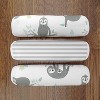 Sweet Jojo Designs Gender Neutral Baby Burp Cloths Sloth Blue Grey and White 3pc - 4 of 4