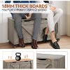 Storage Bench with 4 Wheels, 39.4" Wooden Blanket Chest with 2 Safety Hinges, Round Corner, Supports 350 lbs, for Entryway, Living Room, Bedroom - 4 of 4