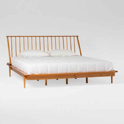 Boho Solid Wood Spindle Platform Bed - Saracina Home