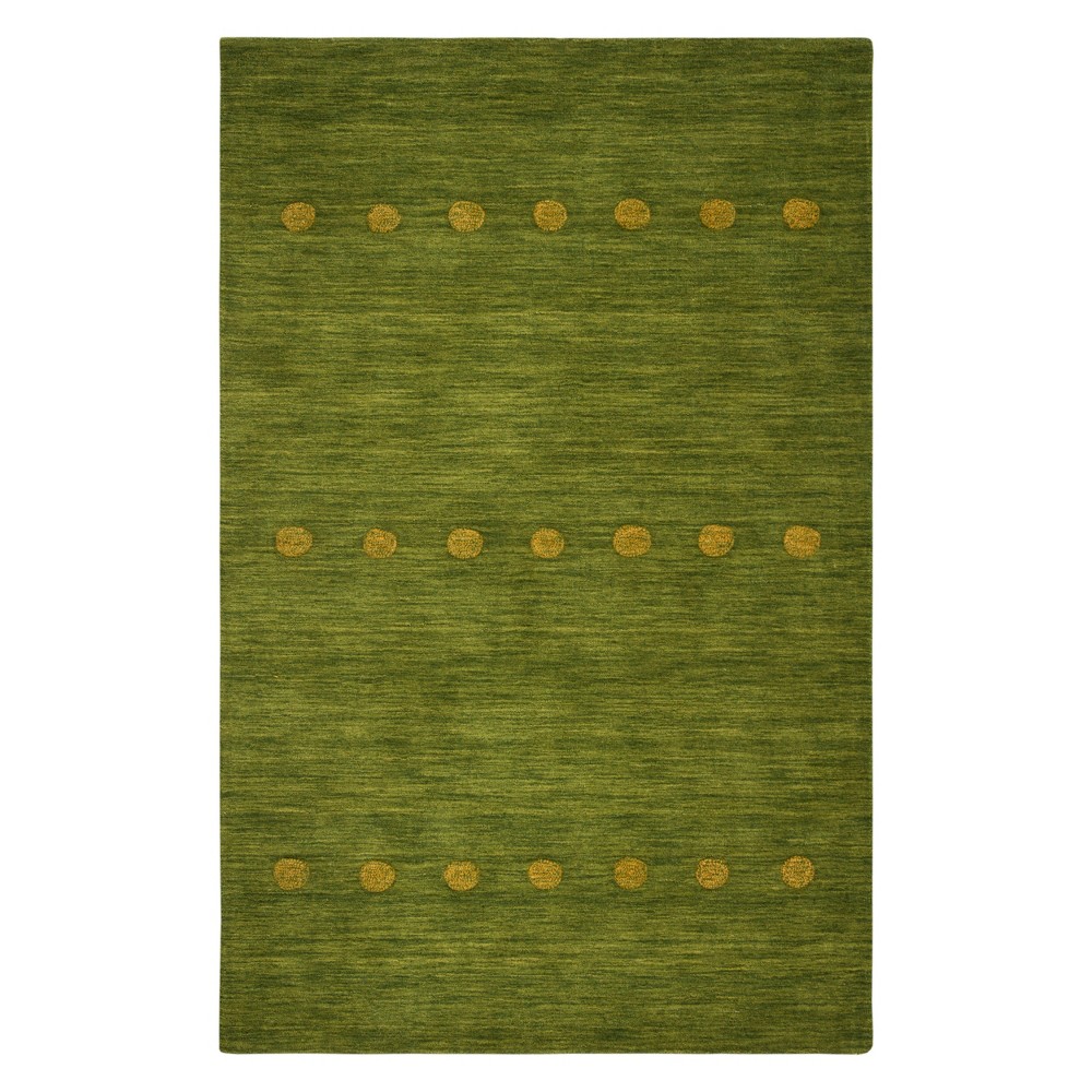 4'x6' Polka Dots Loomed Area Rug Green - Safavieh