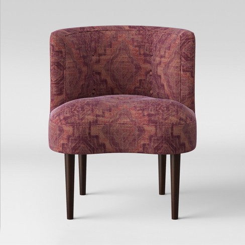 Clary Curved Back Accent Chair Pink Woven Design Opalhouse