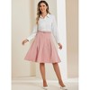INSPIRE CHIC Women's Belted Waist Casual Knee Length Pleated A-Line Skirt - 2 of 4