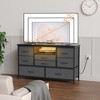 8-Drawer TV Stand for 55" TVs - Media Console with Adjustable Lights & Wood Top, Long Dresser for Bedroom & Living Room Storage - 4 of 4