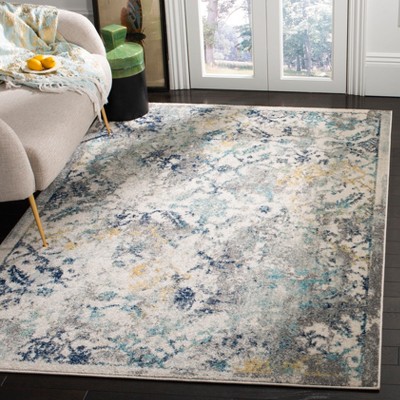 Handmade Blue Rectangular Reversible Synthetic Rug
