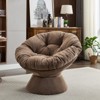 FONTOI Oversized Swivel Accent Chair, Swivel Barrel Chair, Upholstered Wingback Chair for Bedroom Living Room, Brown, 33"*31.5"*37" - 4 of 4