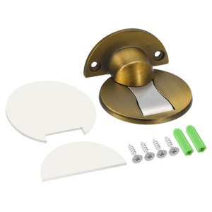 Unique Bargains Zinc Alloy Magnetic Door Stopper with Self Adhesive and Screw Mount 2 Pcs - 1 of 4