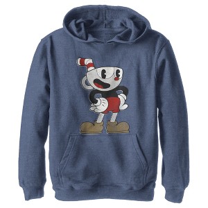 Boy's Cuphead Happy Pose Pull Over Hoodie - 1 of 4