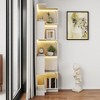 KWPZQEB Corner Book Shelf, 5 Tier Bookcase with Anti-Drop Panel, Freestanding L Shaped Wood Display Shelf Stand, Display Rack Storage for Living Room - 2 of 4