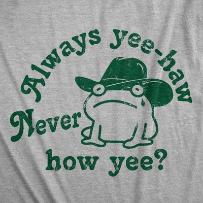 Мужские футболки Crazy Dog T-Shirts, Inc. Mens Funny T Shirts Always Yee Haw Never How Yee Sarcastic Graphic Tee - Crazy Dog Men's T Shirt for Animal Lovers Light Grey L — фото 2