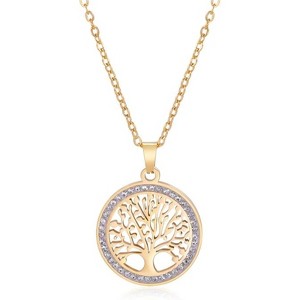 Clotth Tree of Life Necklace - Luxurious 925 Silver Jewelry with Clear Zirconia, Symbolic Family Tree Pendant for Occasions - 1 of 4