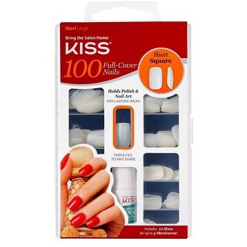 Kiss Nails Full Cover Fake Nails - Short Square - 100ct : Target