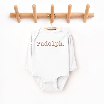 The Juniper Shop Rudolph Puff Print Baby Long Sleeve Bodysuit