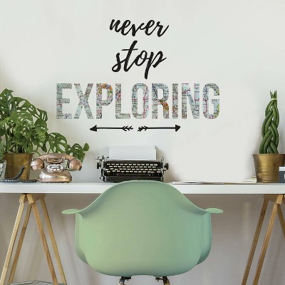 Never Stop Exploring Quote Peel and Stick Wall Decal - RoomMates