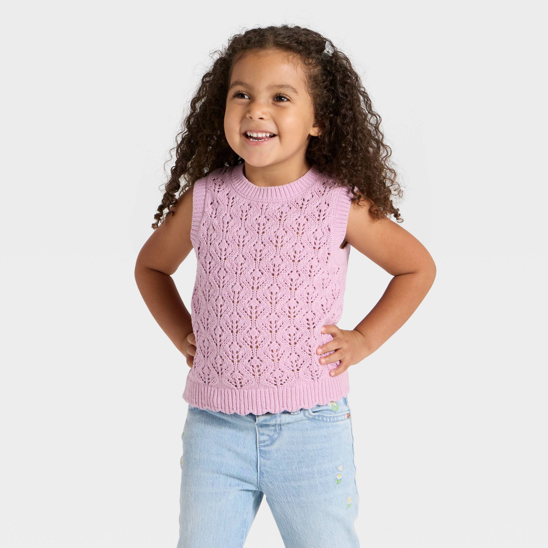 Toddler Girls' Sweater Vest - Cat & Jack™ Lavender Mauve 3T