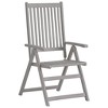 vidaXL Outdoor Recliner Chairs 3 Pcs, Patio Reclining Chair with Cushions, Recliner Patio Lounge Chair for Garden, Retro Style, Solid Wood Acacia - 3 of 4