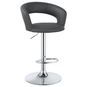 Coaster,Barraza 29" Adjustable Height Bar Stool Grey and Chrome - 1 of 4