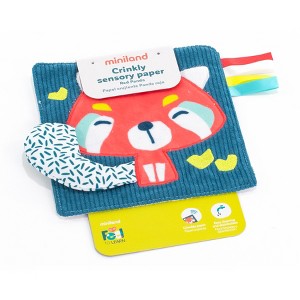 Miniland Feel to Learn: Crinkly Sensory Paper, Red Panda - 1 of 3