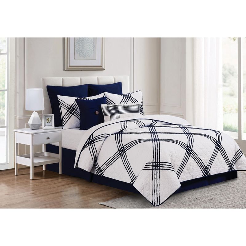 C&F Home Davey Blue Cotton Quilt Set  - Reversible and Machine Washable, 4 of 10