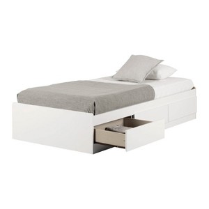 HomeStock Mates Bed with 3 Drawers Pure White Logik - 1 of 4