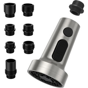 Garvee Pull Down Kitchen Faucet Sprayer Head Replacement with 3-Mode Functionality, 7 Universal Adapters, and Black Finish - 1 of 4