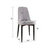 Grungis PU Leather Kitchen Chairs Set of 2,Upholstered Armless Dining Chairs with Curved Back and Black Metal Legs for Dining Room,Kitchen - 3 of 4