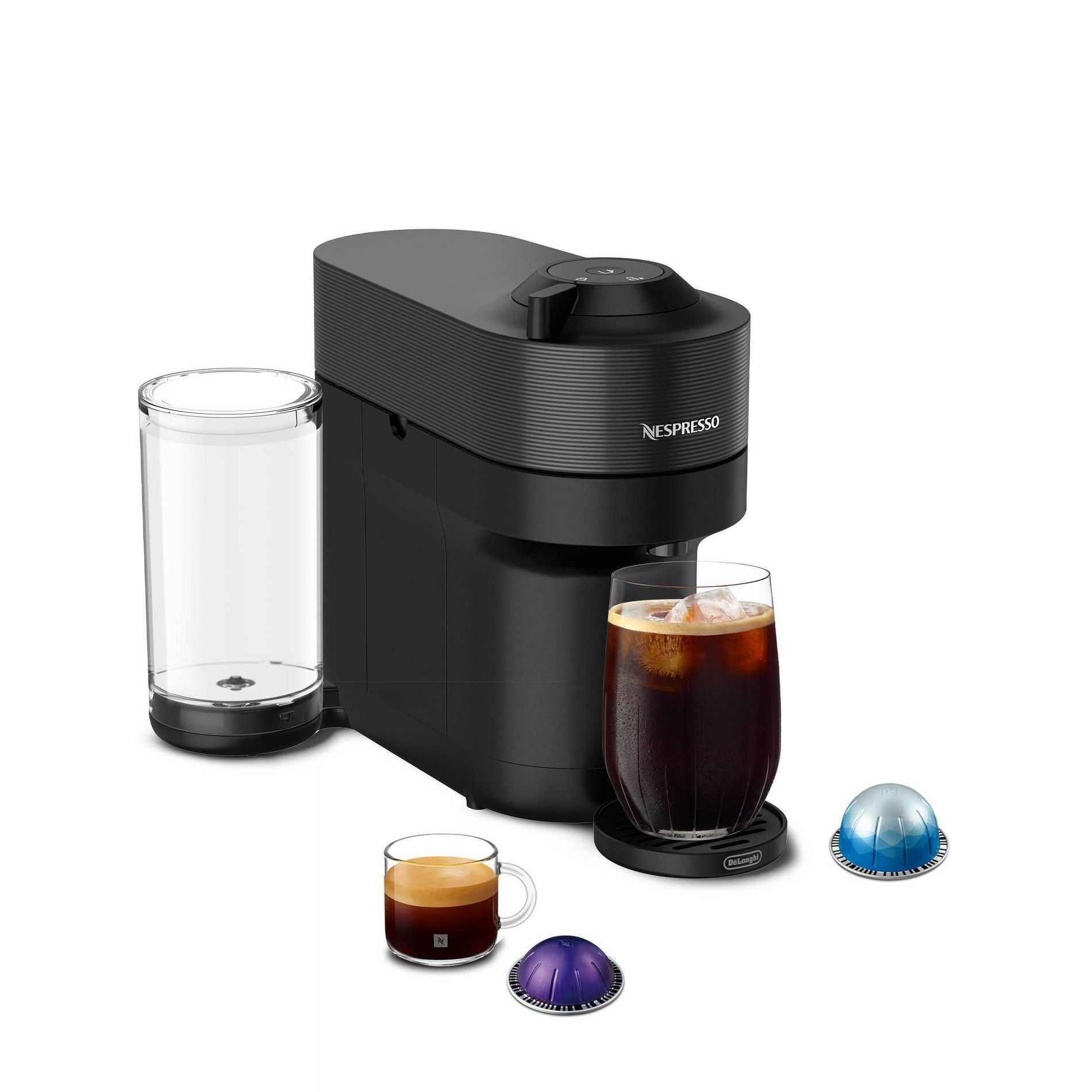 Nespresso Vertuo Pop+ Coffee and Espresso Maker by De'Longhi, Liquorice Black: Nespresso Machine with 12 Pods, Auto Shut-Off