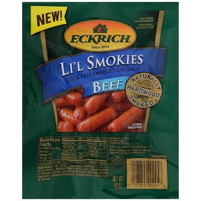 Eckrich Li'l Smokies Beef Cocktail Smoked Sausage - 10oz