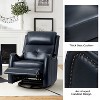 Set of 2 Flavio Genuine Leather Swivel Rocker Recliner with nailhead trims for living room | ARTFUL LIVING DESIGN - 4 of 4