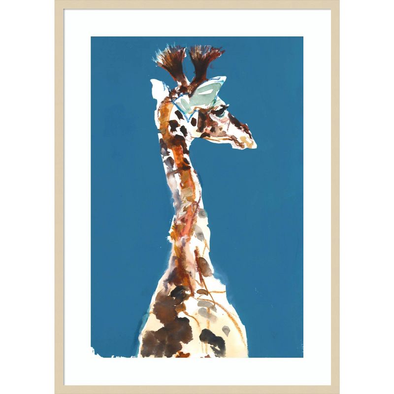 30&#34; x 41&#34; Baby Masai Giraffe by Mark Adlington Wood Framed Wall Art Print - Amanti Art, 1 of 8
