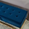 58" Contemporary Velvet Storage Ottoman Bench with Tufted Seat and Hidden Compartment for Bedroom or Entryway -3irtyhousy - 3 of 4