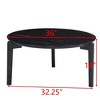Vynxaria Modern 36-Inch Round Coffee Table with Imitation Marble Top - 3 of 4