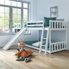 Costway Twin over Twin Bunk Wooden Low Bed with Slide Ladder for Kids - 2 of 4