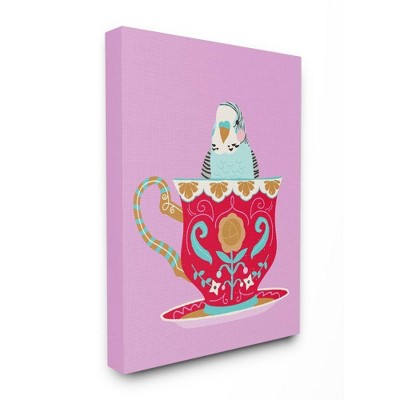 24"x1.5"x30" Bird In Teacup Oversized Stretched Canvas Wall Art - Stupell Industries