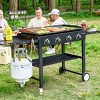 SKONYON 4-Burner Gas Grill 60000 BTU Propane Griddle with Side Board - 2 of 4