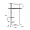 Hastings Home Freestanding Wardrobe Closet Organizer with Dust Cover – Black - image 4 of 4