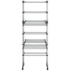 vidaXL 3-Tier Laundry Drying Rack with Wheels Silver 23.6"x27.6"x50.8" - image 3 of 4