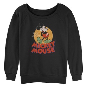 Junior's Mickey & Friends Retro Distressed Spotlight Sweatshirt - 1 of 3