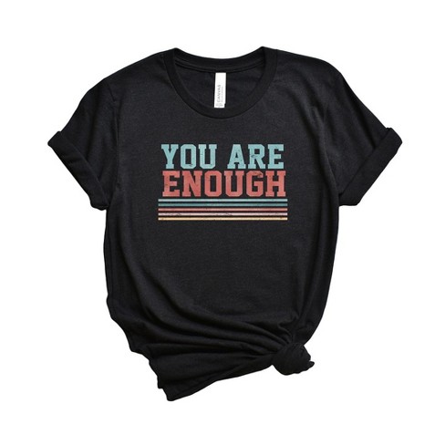 Simply Sage Market Women's You Are Enough Stripes Short Sleeve Graphic Tee - image 1 of 3