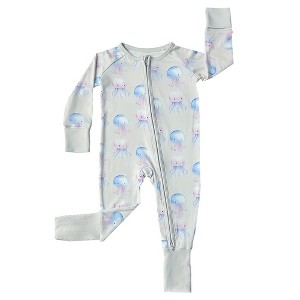 tiny knot co. Newborn, Infant Gender Neutral Buttery Soft Convertible Romper Foldover Mittens & Footies with Grippers TENCEL Modal One Piece Pajamas - 1 of 4