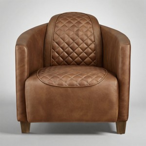 Art Leon Leather Accent Chair with Quilted Design for Timeless Comfort - 1 of 4