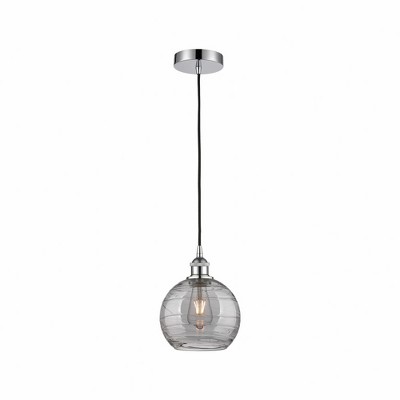 Athens Deco Swirl - 1 Light Mini Pendant In Industrial Style-10.75 Inches Tall and 8 Inches Wide