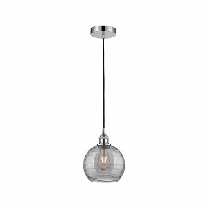 Athens Deco Swirl - 1 Light Mini Pendant In Industrial Style-10.75 Inches Tall and 8 Inches Wide - 1 of 1