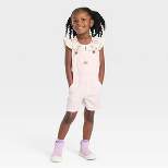OshKosh B'gosh Toddler Girls' Heart Shortalls with Pocket - Light Pink