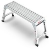 Cesicia 22-27.5inches Height Adjustable Grey Aluminium Alloy Folding Ladders - 2 of 4