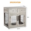 Dog Crate Furniture with Double Drawers, Wooden End Table Dog Kennel, Furniture Style Wood House Crate for Small/Medium/Large Dogs - 3 of 4